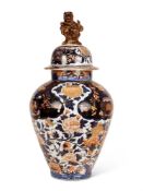 A LARGE JAPANESE ARITA TYPE BALUSTER VASE AND COVER, 19TH CENTURY