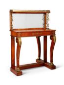 Y A REGENCY AMBOYNA, ROSEWOOD CROSSBANDED AND GILT-METAL MOUNTED PIER TABLE