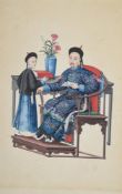 A SET OF SIX CHINESE EXPORT ALBUM PAINTINGS, CANTON, 19TH CENTURY