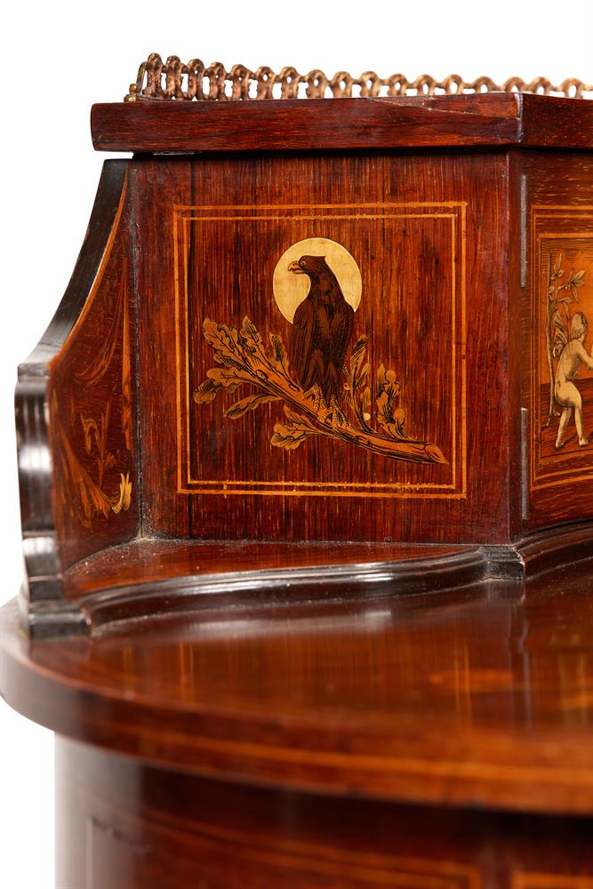 Y A LATE VICTORIAN ROSEWOOD AND IVORY MARQUETRY KIDNEY SHAPED DESK - Image 6 of 8