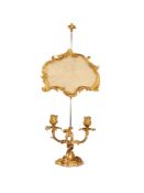 A LOUIS XV STYLE GILT-BRONZE CANDELABRUM À ÉCRAN LATE 19TH CENTURY