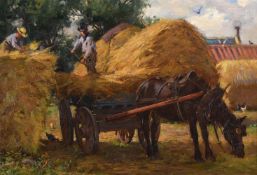 ERNEST HIGGINS RIGG (BRITISH 1868-1947), THE HAY WAGON