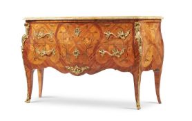 Y A FRENCH KINGWOOD, MARQUETRY AND ORMOLU MOUNTED COMMODE, IN LOUIS XV STYLE