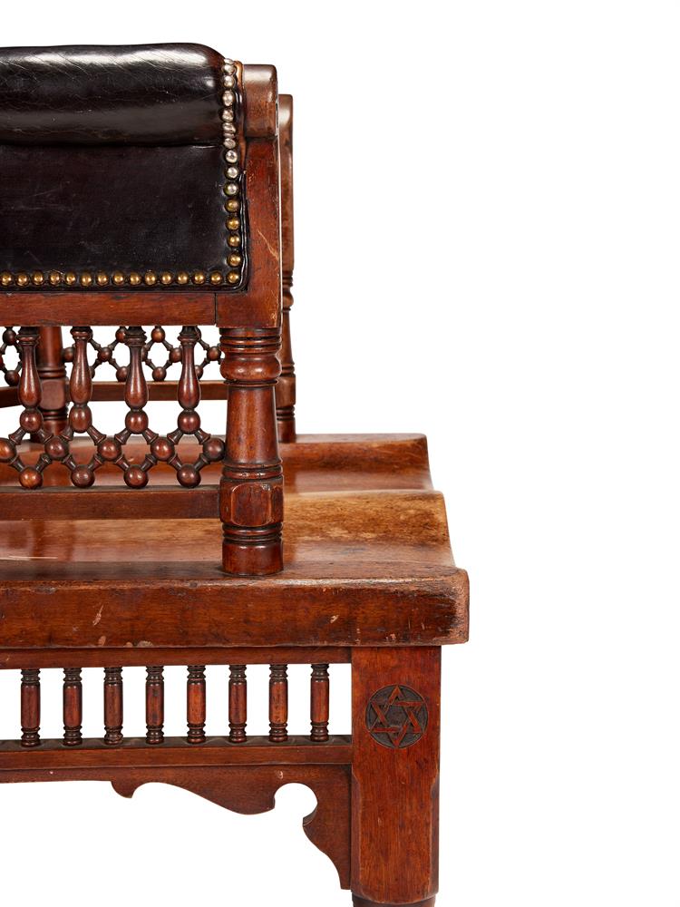 A SEMI-OCTAGONAL MAHOGANY DESK CHAIR, LATE 19TH CENTURY - Image 3 of 4