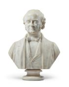 A SCULPTED WHITE BUST OF BENTLEY TODD, BY MATTHEW NOBLE, DATED 1864