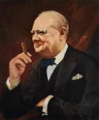 ENGLISH SCHOOL (20TH CENTURY), PORTRAIT OF WINSTON CHURCHILL