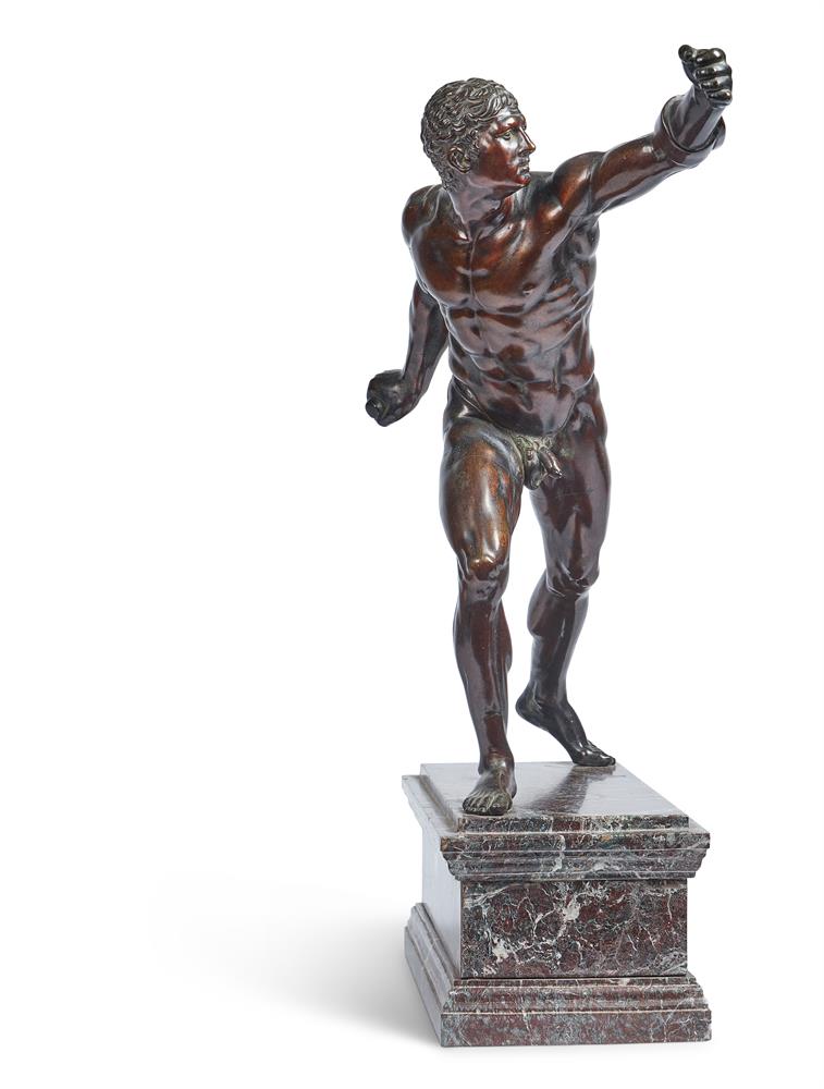 AN ITALIAN BRONZE FIGURE OF THE BORGHESE GLADIATOR - Image 2 of 2