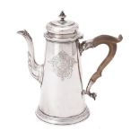 A George III silver tapering coffee pot
