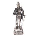 Y A German silver figure of a knight by B. Nereshiemer & Sohne