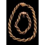 A ropetwist chain necklace and bracelet