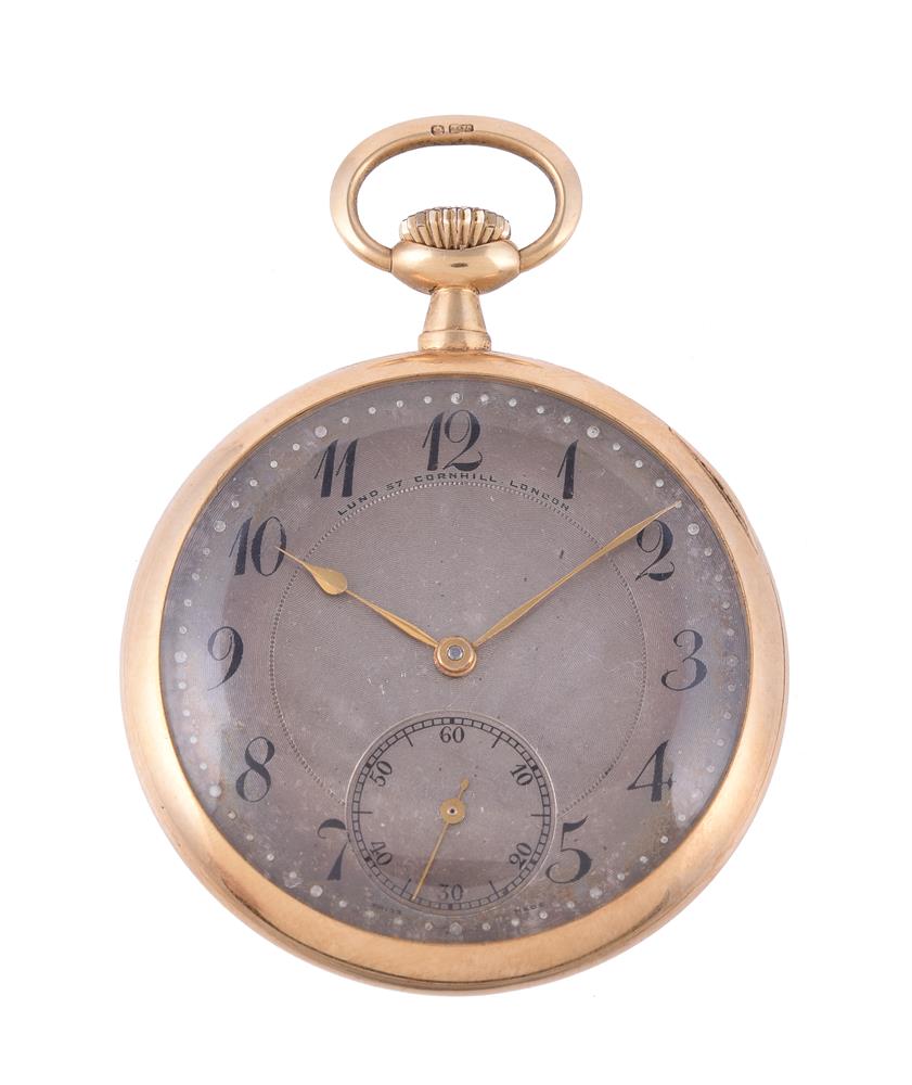 Unsigned,18 carat gold keyless wind open face pocket watch