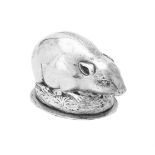 A German silver coloured mouse box
