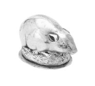 A German silver coloured mouse box