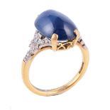 A sapphire and diamond ring