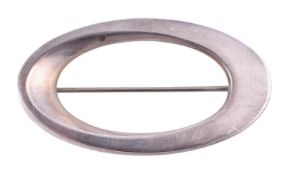 A silver oval brooch by Hans Hansen for Georg Jensen