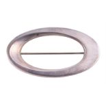 A silver oval brooch by Hans Hansen for Georg Jensen