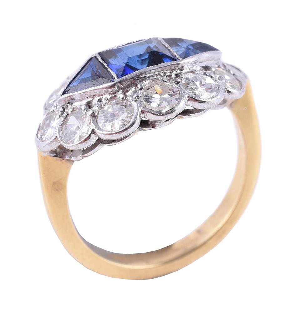 A sapphire and diamond dress ring