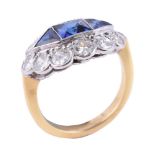 A sapphire and diamond dress ring