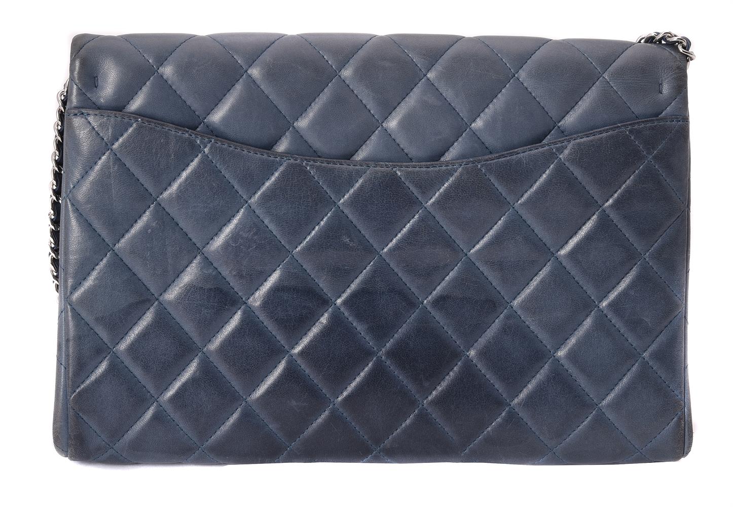 Chanel, a blue lambskin quilted flap bag - Image 4 of 6