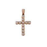 A diamond set cross pendant