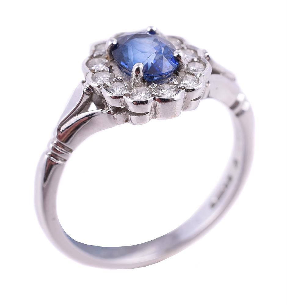 A sapphire and diamond cluster ring