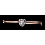 A late Victorian diamond and moonstone hinged bangle
