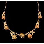 A French gold coloured rose necklace