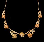 A French gold coloured rose necklace