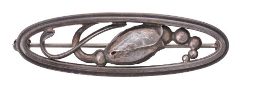 An oval Blossom brooch by Georg Jensen, No 226
