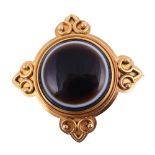 A late 19th century banded agate brooch