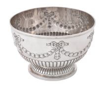 A late Victorian silver pedestal rose bowl