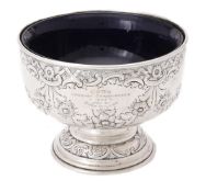An Edwardian silver pedestal rose bowl by Barker Brothers