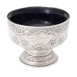 An Edwardian silver pedestal rose bowl by Barker Brothers