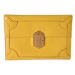 Hermes, a yellow leather clutch bag