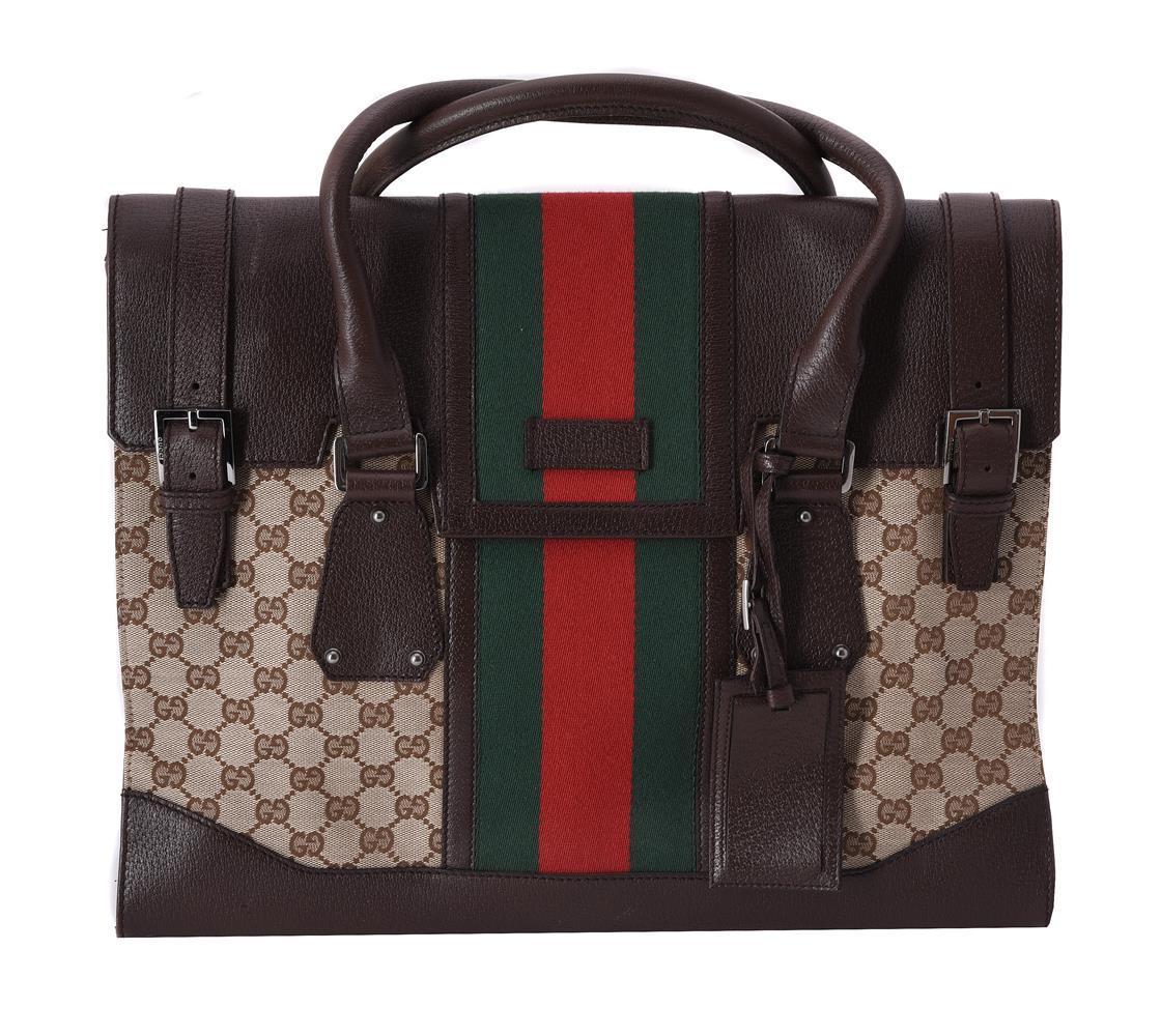 Gucci, a leather and canvas handbag