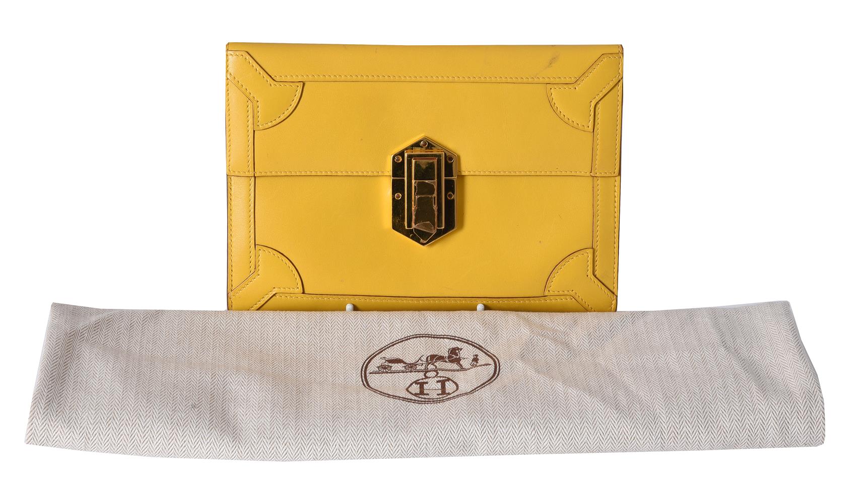 Hermes, a yellow leather clutch bag - Image 3 of 3