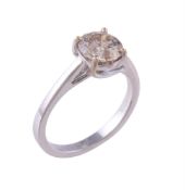 A diamond single stone diamond ring