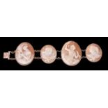 A late Victorian shell cameo bracelet