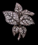 A diamond leaf brooch/pendant