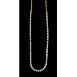 A diamond line necklace