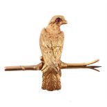 A late 19th century ruby hawk brooch
