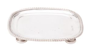 A George III silver oblong tea pot stand by Spooner Clowes & Co.