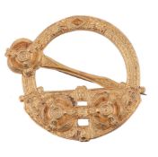 A Victorian silver gilt Tara brooch by West & Sons