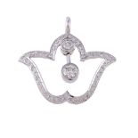 A diamond lotus flower pendant