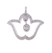 A diamond lotus flower pendant