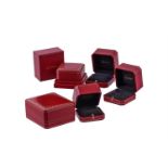 Cartier, five red leather boxes