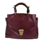 Mulberry, a claret leather handbag