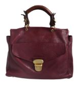 Mulberry, a claret leather handbag