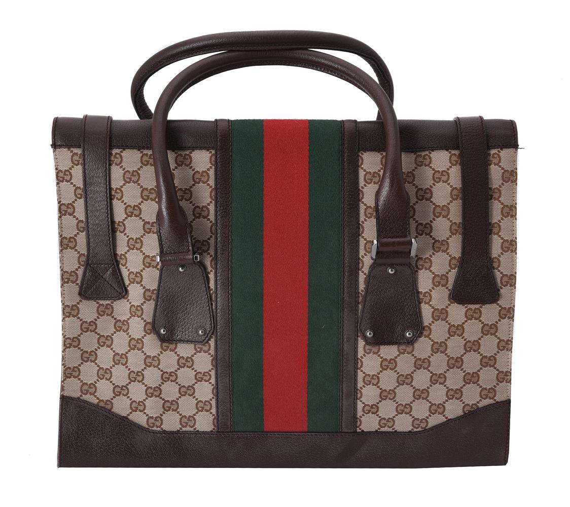 Gucci, a leather and canvas handbag - Image 2 of 2