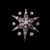 A late Victorian diamond star brooch/pendant